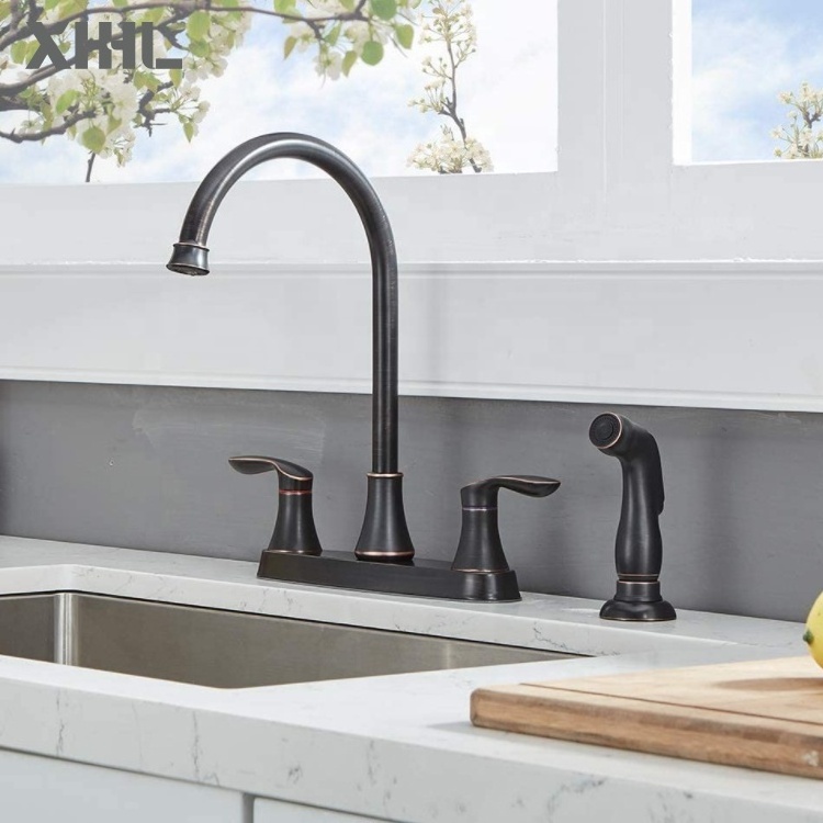 Pull Out Kitchen Faucet 2 Handle Kitchen Sink Faucet with Side Sprayer