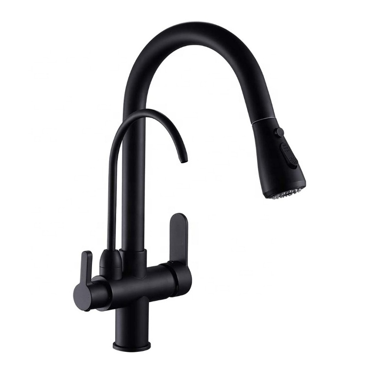 Matte Black 3 in 1 Way Kitchen Faucet Kitchen Faucet with Water Filter Faucet