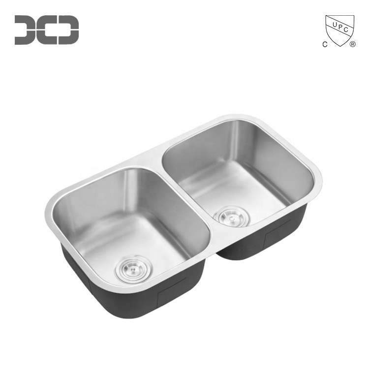 Cupc 304 Kitchen Sinks 50/50 Double Bowl Stainless Steel Undermount Sink 3-5/8