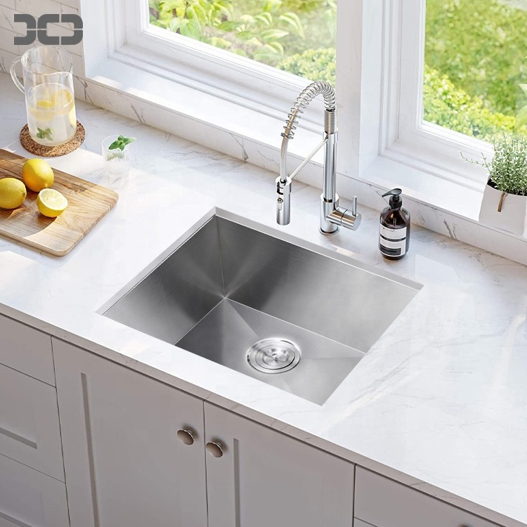 Bar Sink Single Basin Bowl Undermount Handmade 18 Gauge Stainless Steel Kitchen Sink