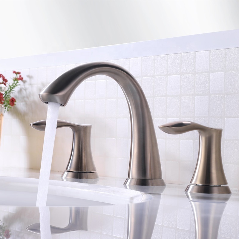 cUPC Brass Bathroom Tap Three Hole Basin Faucet for bathroom