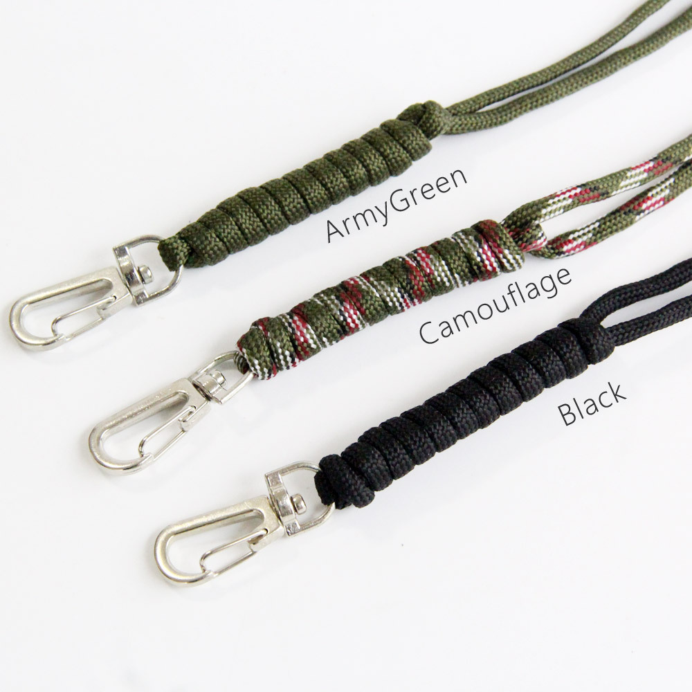 QingGear Handmade code Braided Tactical Knife Gear Lanyard with Clasp Keychain Flashlight Lanyards Anti Lost Rope