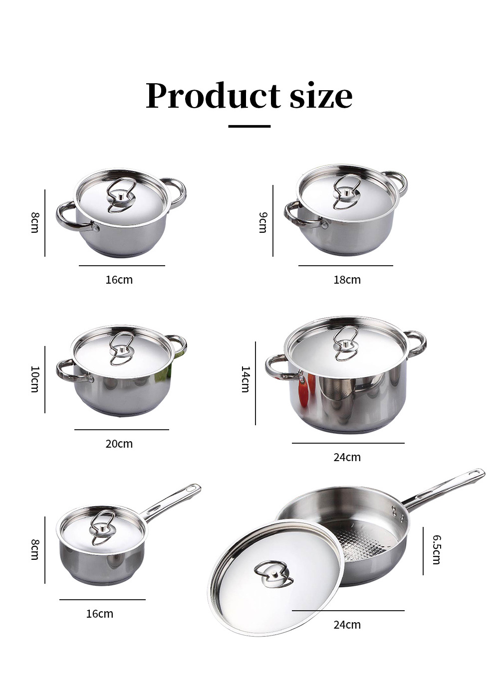 2023 Hot Sale Classic Cookware Handle Stainless Steel Cover Cookware Sets Stainless Steel Kitchenware With Lid