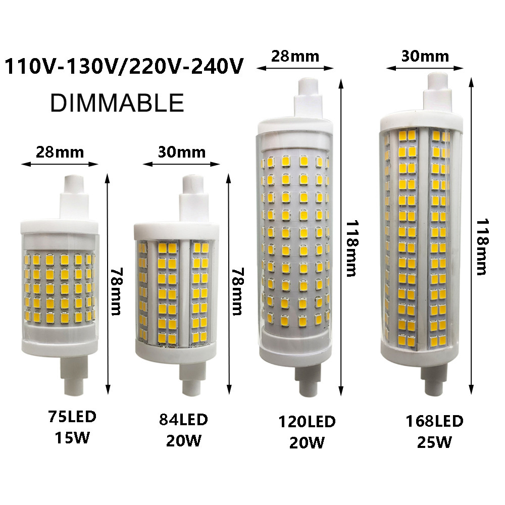 Dimmable R7S Lamp 15W 20W 25W LED Bulb  High Lumen lights Halogen Bulb Replacement