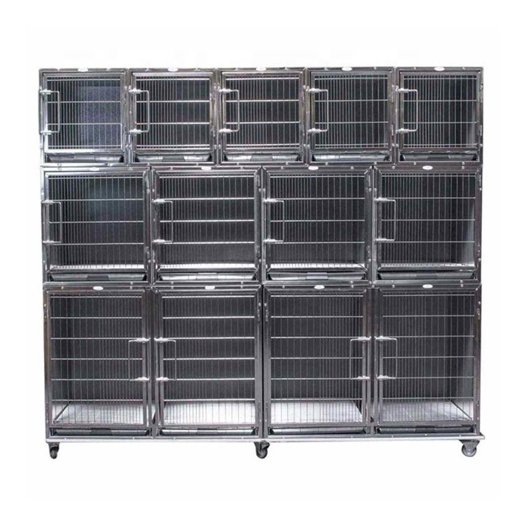 Vet Hospital Clinic Stainless Steel Pet Showing Cages for dog cat Animal