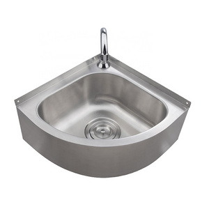 high quality wall mount 304 stainless steel  hand wash corner sink