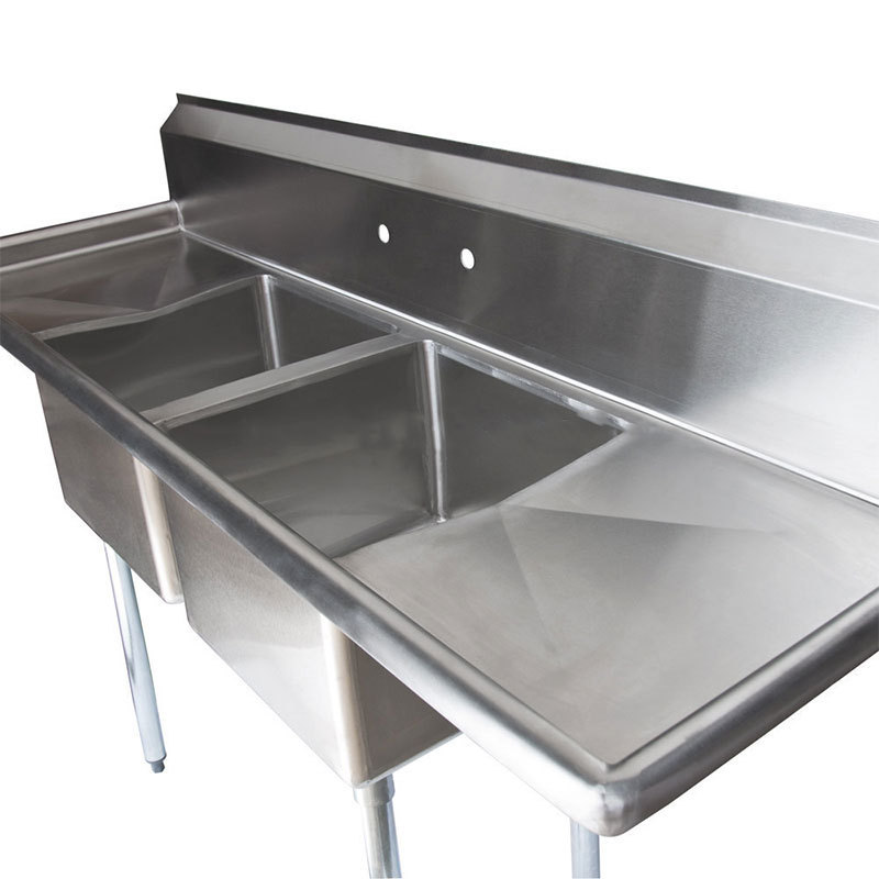 restaurant free standing commercial stainless steel kitchen sink with drainerboard