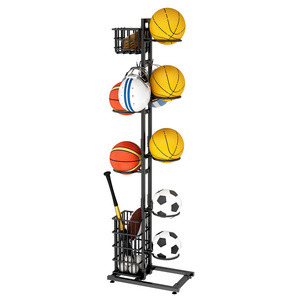 Garage Standing Sports Equipment Storage Shelf Football Stand Basketball Storage Rack