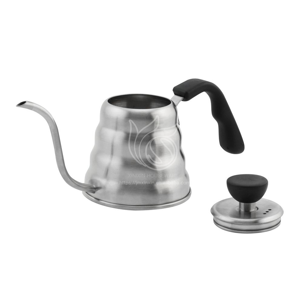 304 Stainless Steel 18/8 Gooseneck Pour Over Coffee Kettle Built-in Thermometer For Hand Drip Coffee For Homemade