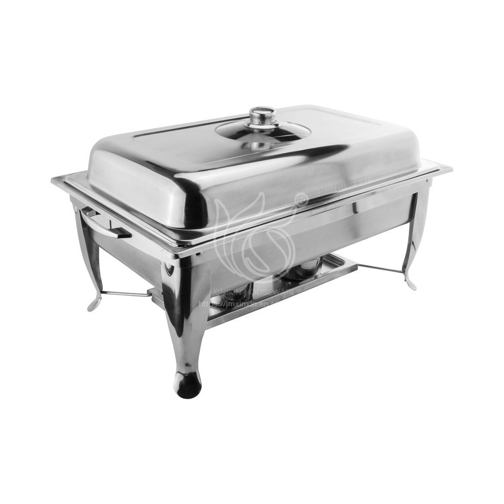 Economy Stainless Steel Chafing Dish Glass Visible Lid Food Warmer For Catering Hotel Kitchen Restaurant