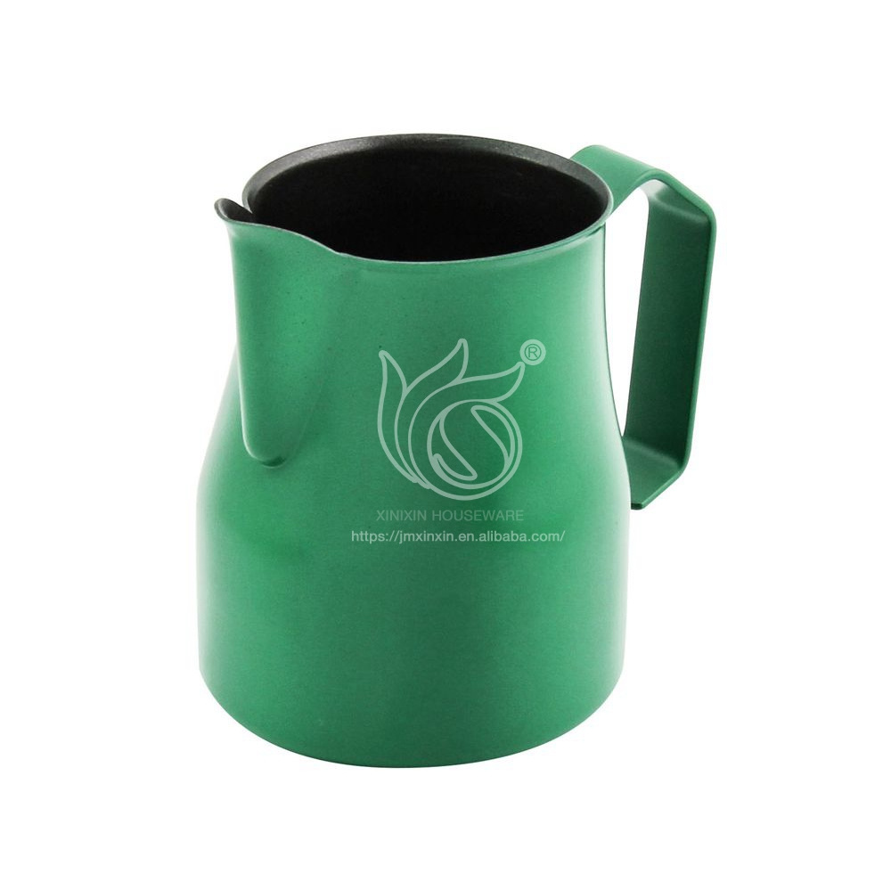 Customized Log 350/550/750ml 304 Stainless Steel Milk Steaming Pitcher Milk Latte Milk Frothing Jug For Make Coffee