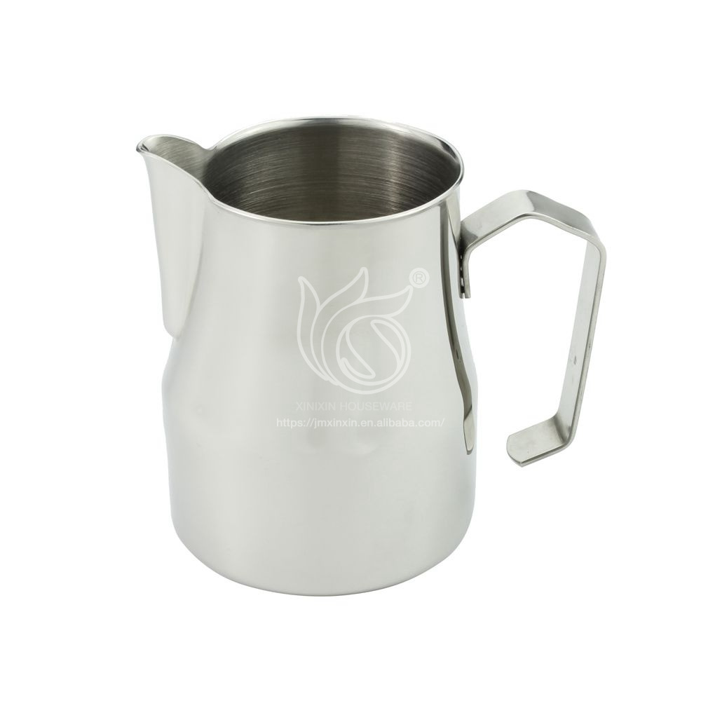 Customized Log 350/550/750ml 304 Stainless Steel Milk Steaming Pitcher Milk Latte Milk Frothing Jug For Make Coffee