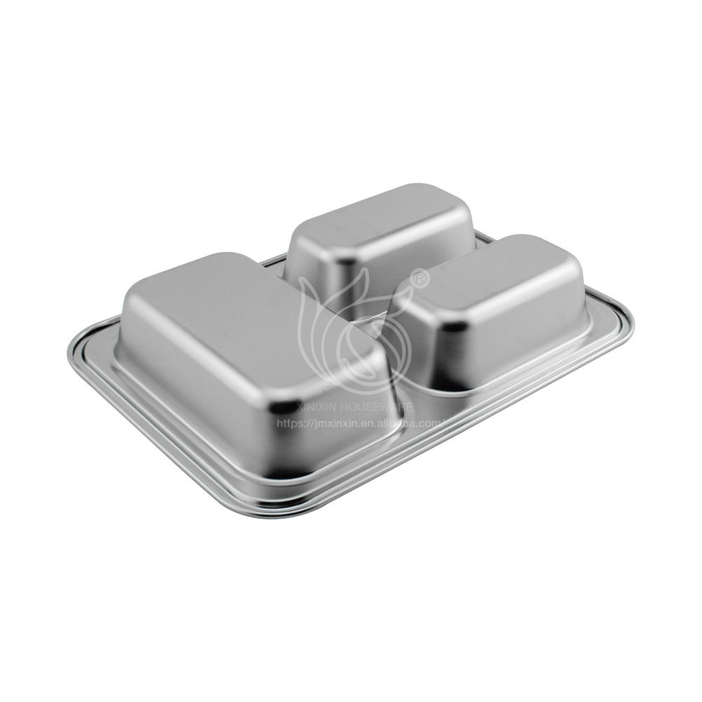 New Design Stainless Steel Mess Tray Stainless Steel Compartment Dinner Plate Food Tray For Home Eating