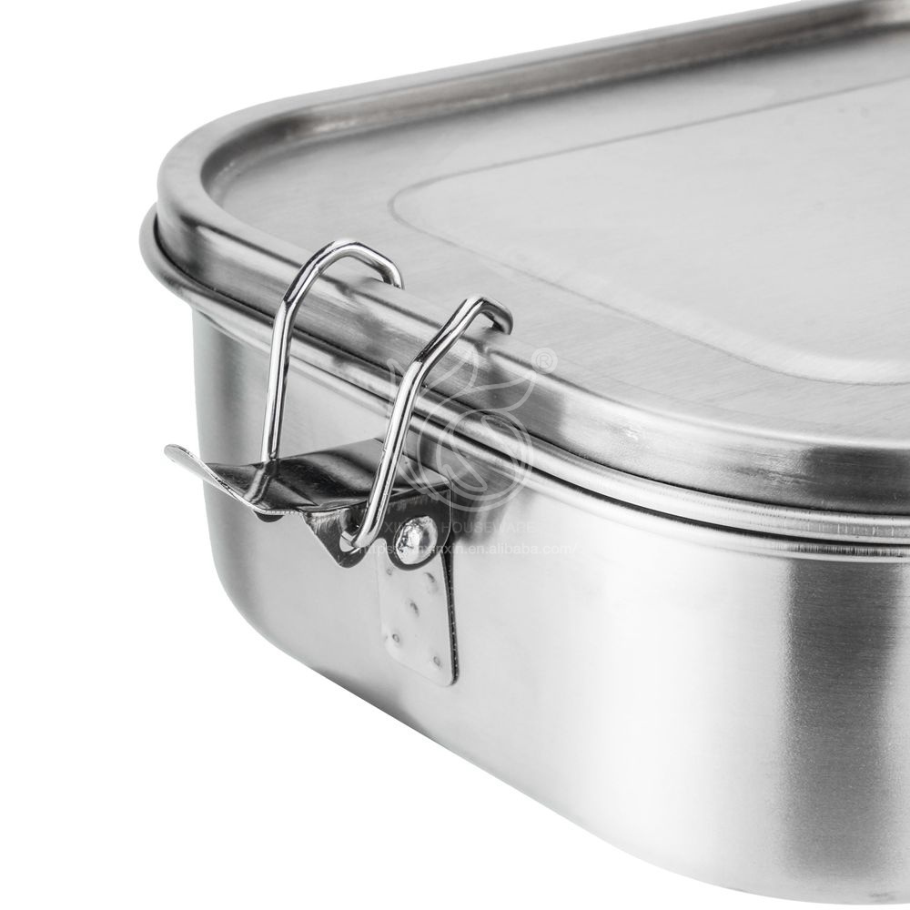 Stainless Steel Lunch Box Metal Bento Container With 3 Divided Food Compartments Bento Lunchbox For Children Kids School