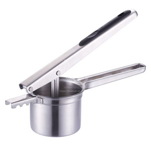 New Design Vegetable Ricer And Potato Masher Stainless Steel 18/8 Potato Ricer With Black Handles For Home Kitchen Use