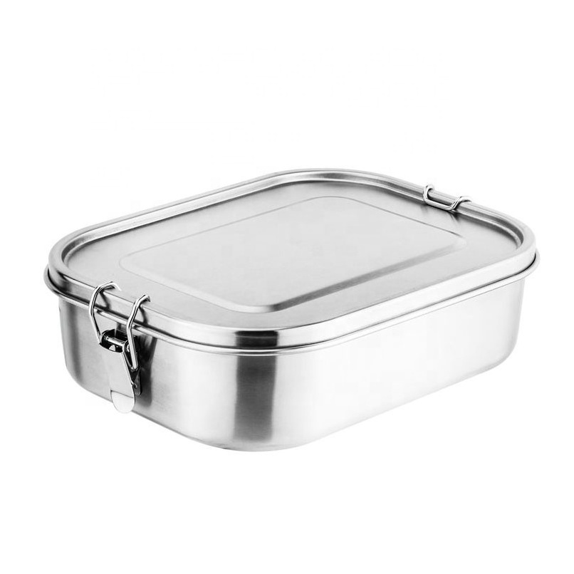 Snack box Food Container Bento Lunch Box 49 OZ Stainless Steel Lunch Box with Locking Clips