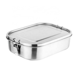 Snack box Food Container Bento Lunch Box 49 OZ Stainless Steel Lunch Box with Locking Clips