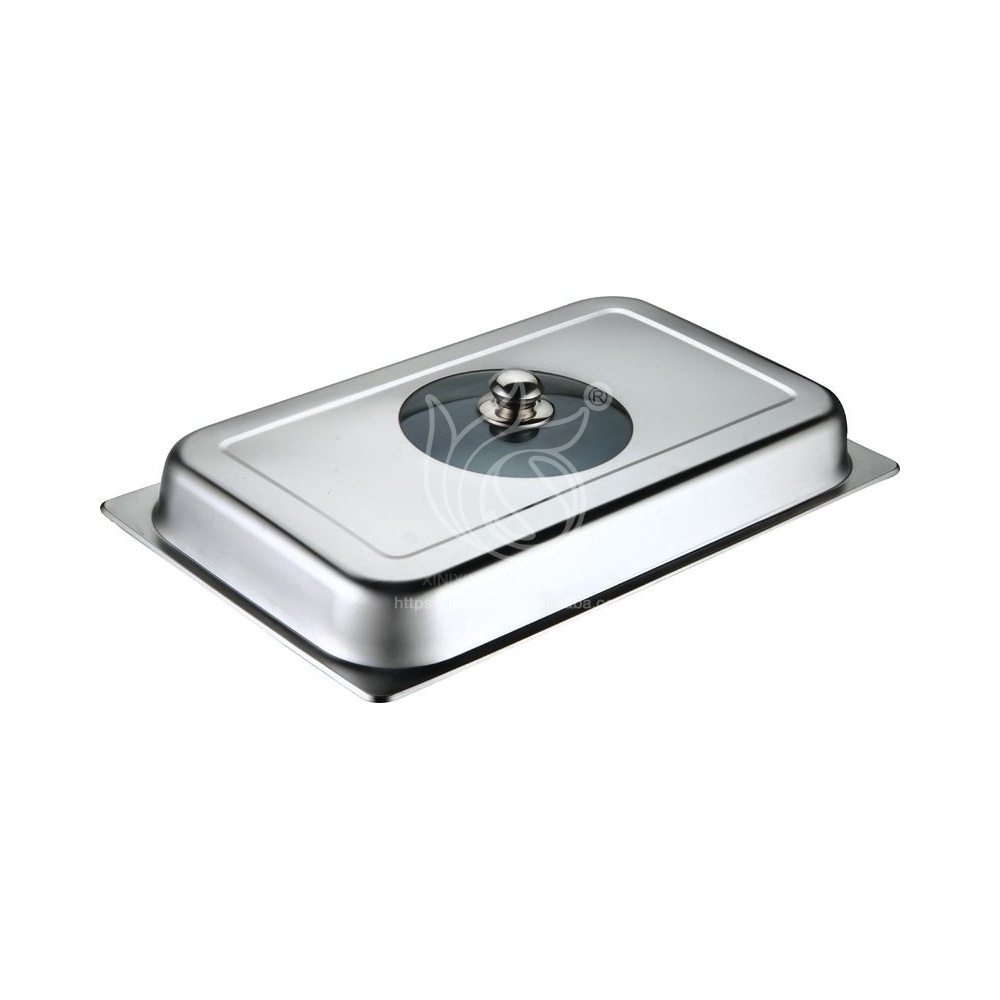 Economy Stainless Steel Chafing Dish Glass Visible Lid Food Warmer For Catering Hotel Kitchen Restaurant