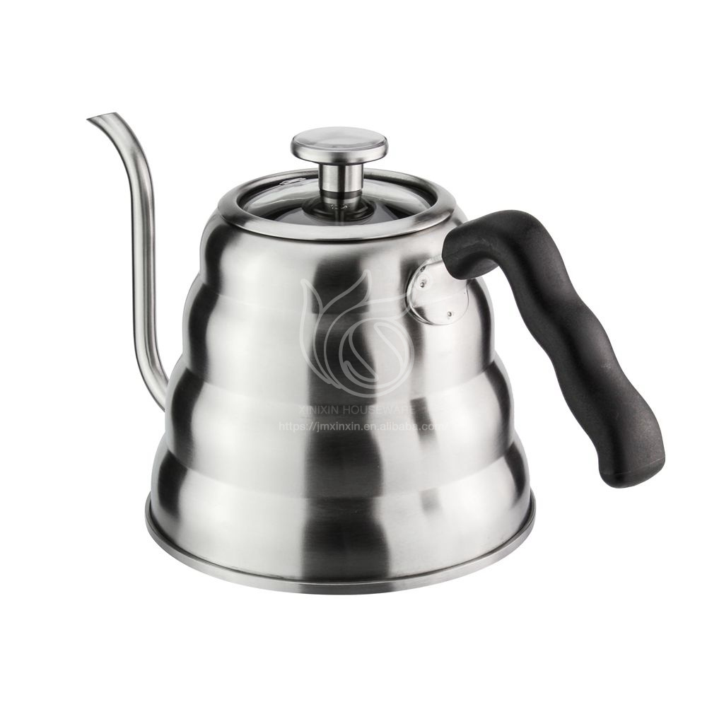 Hot Sale Best 304 Stainless Steel Thermometer Glass Lid Pour Over Tea Pot Gooseneck Coffee Drip Kettle For Homemade