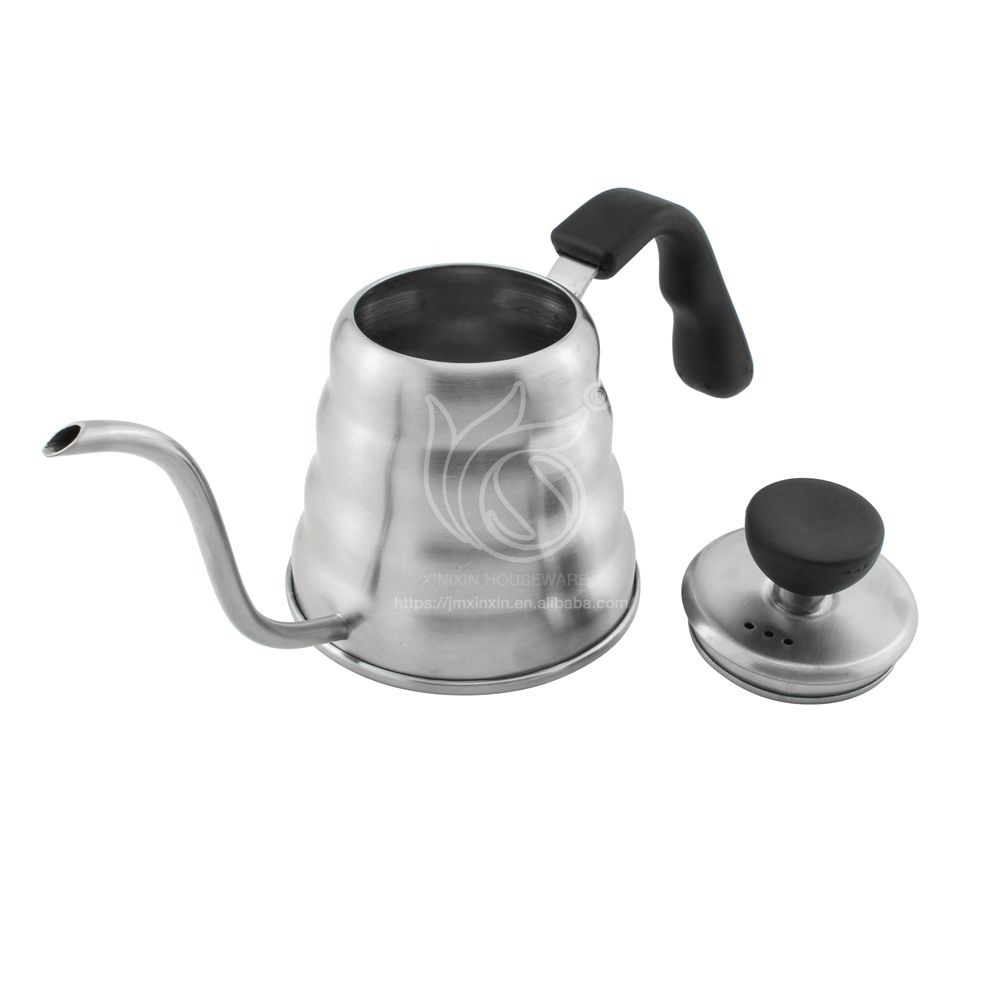 304 Stainless Steel 18/8 Gooseneck Pour Over Coffee Kettle Built-in Thermometer For Hand Drip Coffee For Homemade