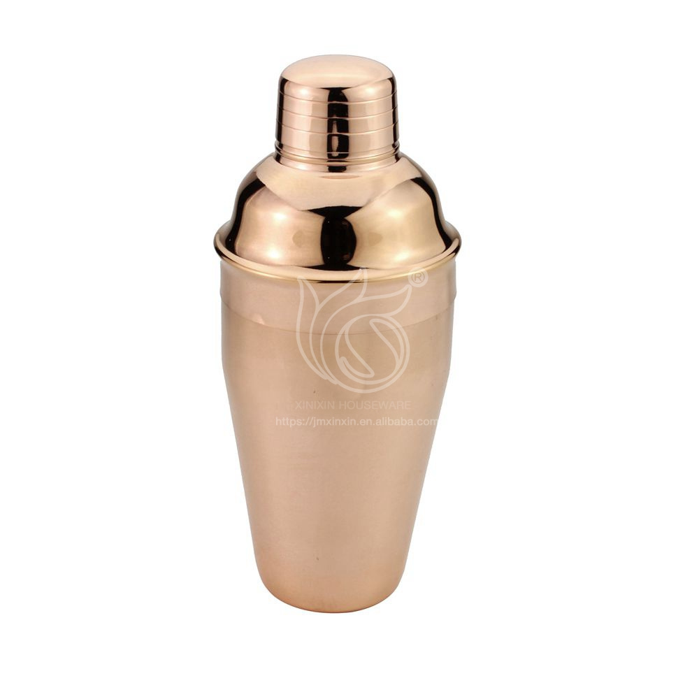 New Design Copper Cocktail Shaker Food Grade Large Capacity Copper Cocktail Shaker 304 Stainless Steel Martini Shaker Set