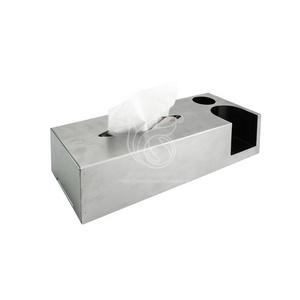 Wall Mounted Rectangular 304 Stainless Steel Facial Paper Tissue Box Cover Napkin Holder Cuboid Tissue Storage Box For Hotel