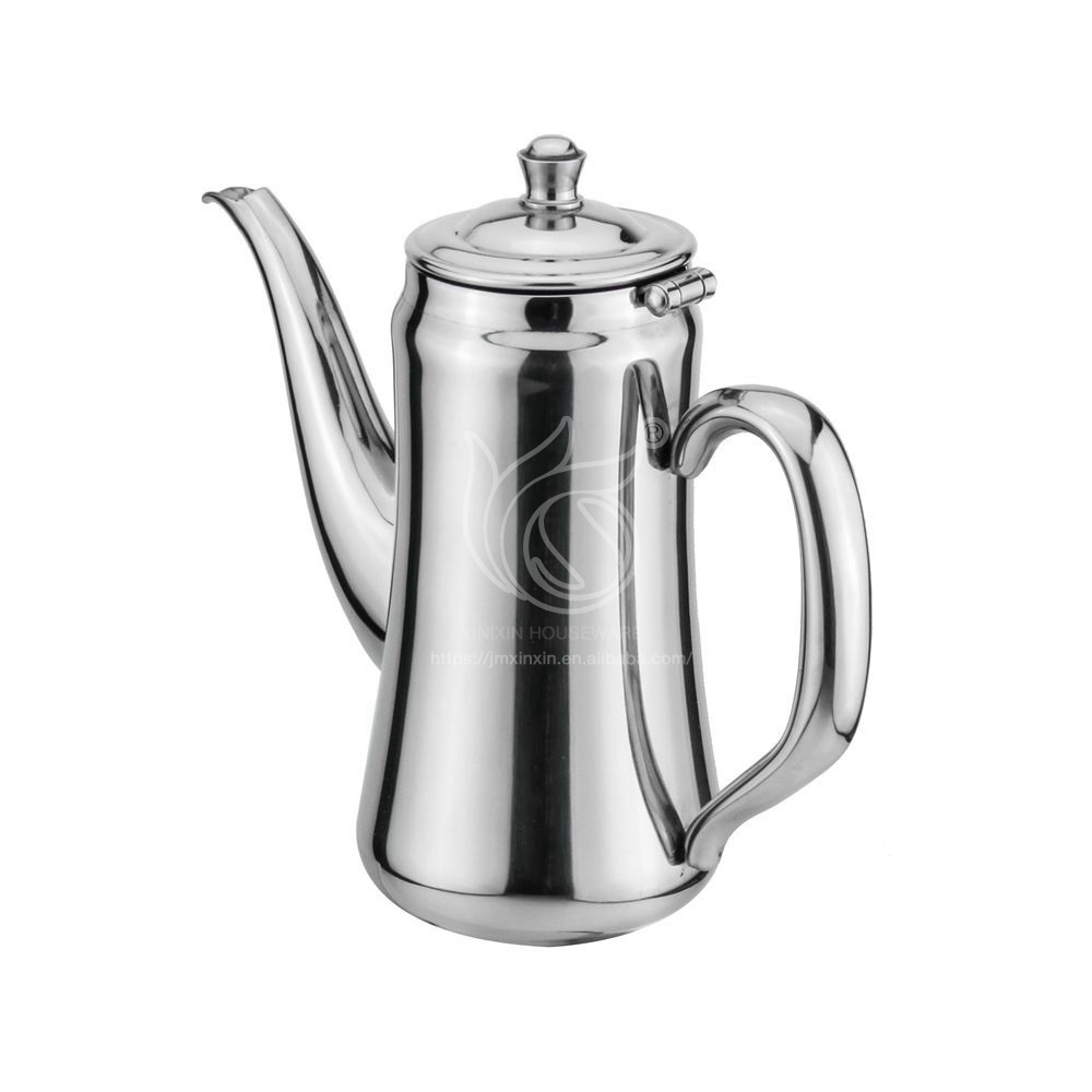 Hotel Restaurant Silver Stainless Steel Large Tea Pot Breakfast Tea Pots Kettles Unique Tea Kettles For Home Dinner Garden