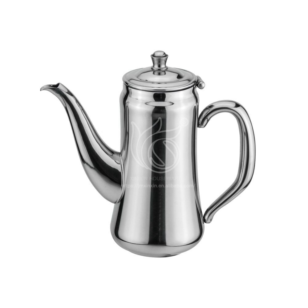 Hotel Restaurant Silver Stainless Steel Large Tea Pot Breakfast Tea Pots Kettles Unique Tea Kettles For Home Dinner Garden