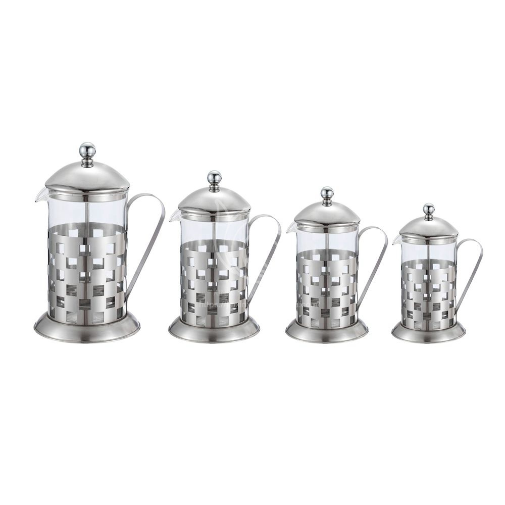 Wholesale Coffee And Tea Sets High Capacity Borosilicate Glass 304 Stainless Steel French Press Coffee Maker For Homemade Coffee