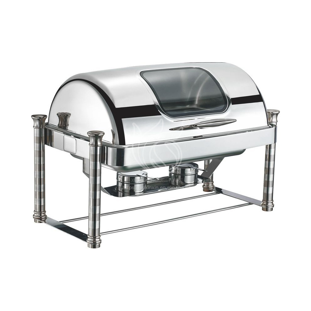 Factory All Types Roll Top Chafing Dishes Used Buffet Stainless Steel Restaurant Kitchen Equipment For Hotel Restaurant