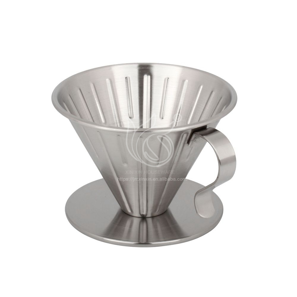 Coffee Homemade Pour Over Coffee Dripper Stainless Steel Slow Drip Coffee Filter Metal Cone Reusable Single Cup Maker