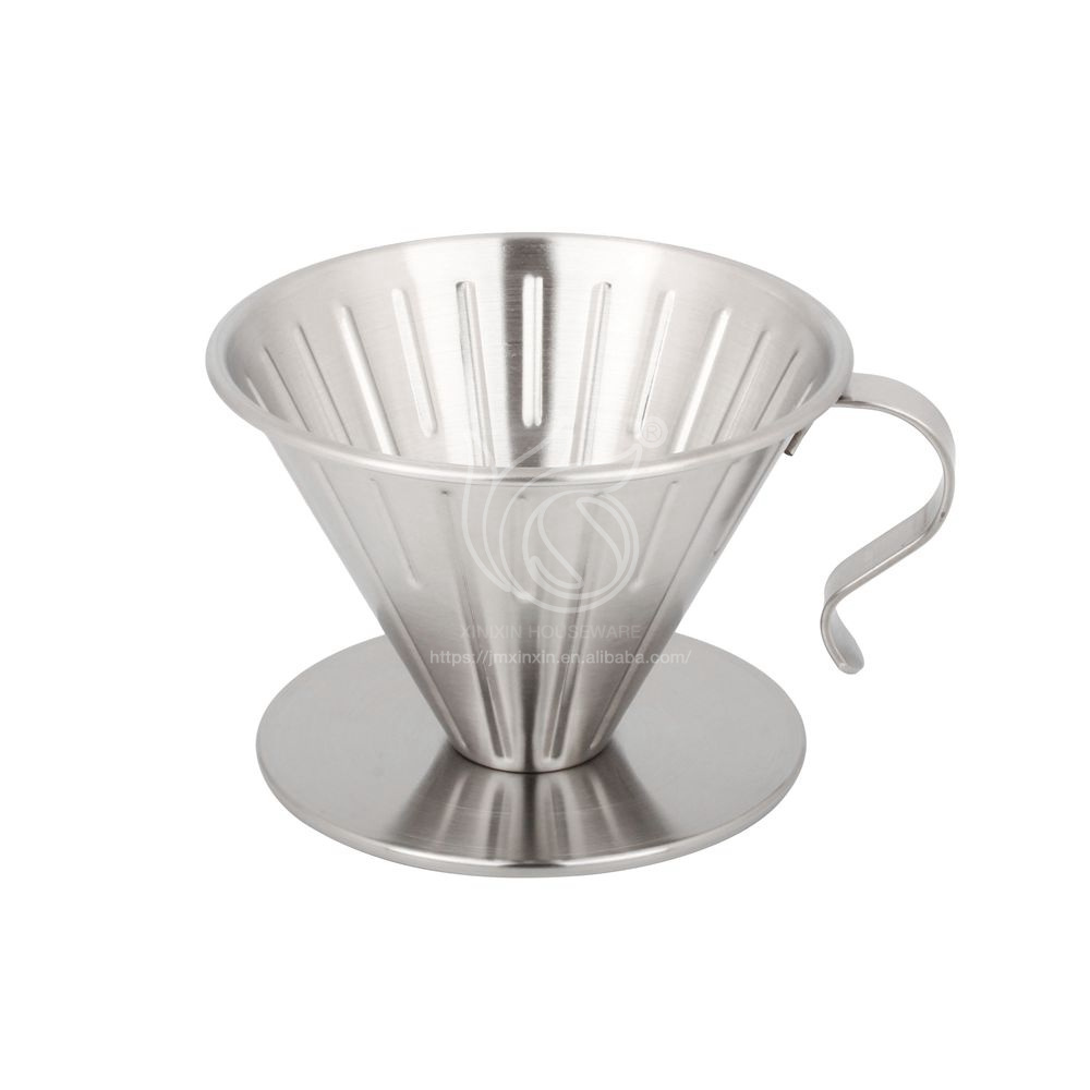 Coffee Homemade Pour Over Coffee Dripper Stainless Steel Slow Drip Coffee Filter Metal Cone Reusable Single Cup Maker