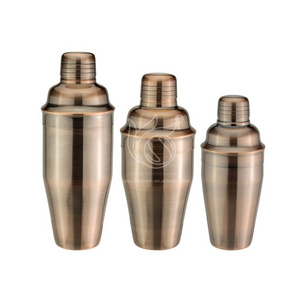 New Design Copper Cocktail Shaker Food Grade Large Capacity Copper Cocktail Shaker 304 Stainless Steel Martini Shaker Set