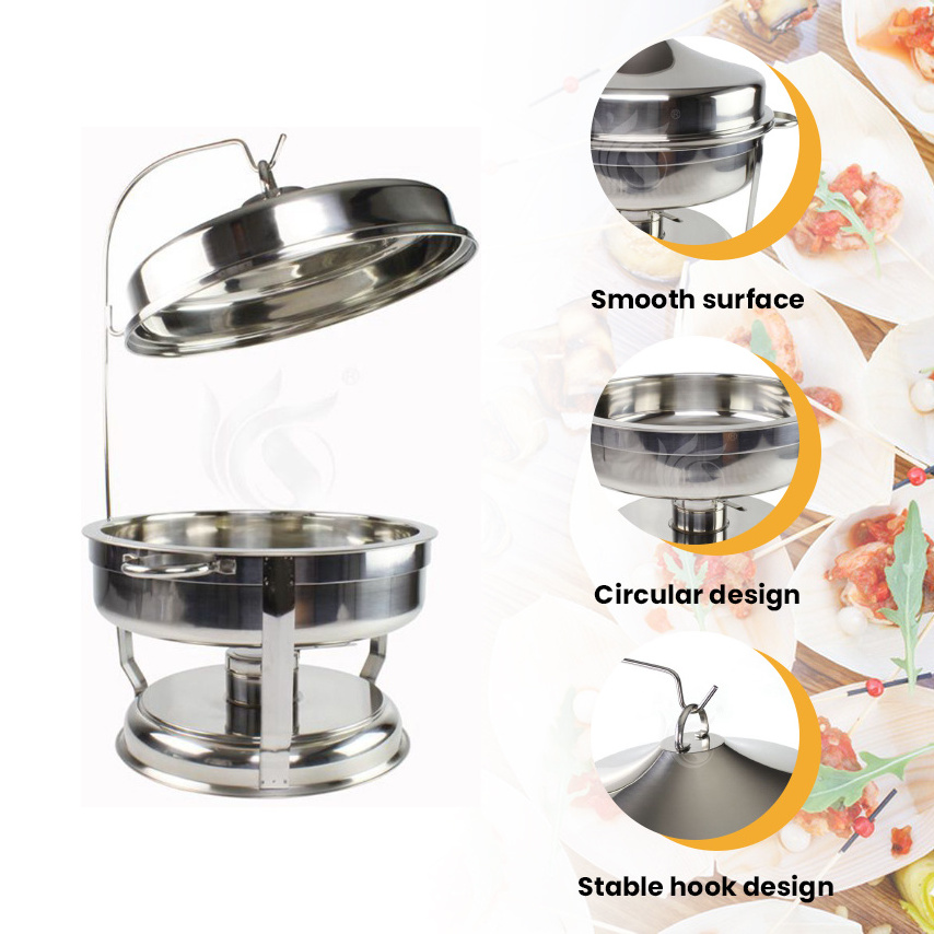 Hot Sell Stainless Steel 8.5L Unique Gold Chafing Dish For Hotel Kitchen Restaurant