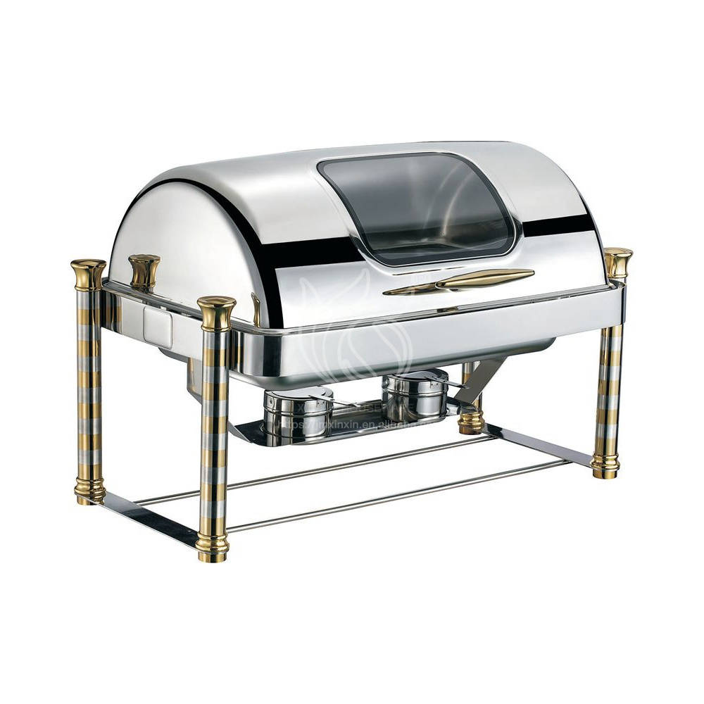 Factory All Types Roll Top Chafing Dishes Used Buffet Stainless Steel Restaurant Kitchen Equipment For Hotel Restaurant