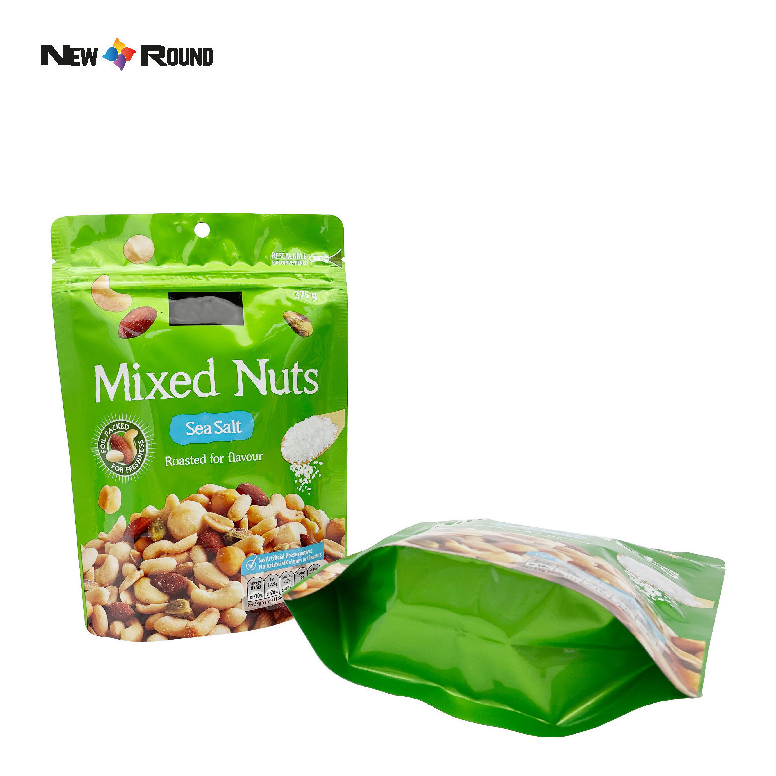 Custom Plastic Nut Packaging Zip Lock Stand Up Foil Plastic Bag for Food/Peanut/Pistachio Nut/Fruit Chips packaging bag