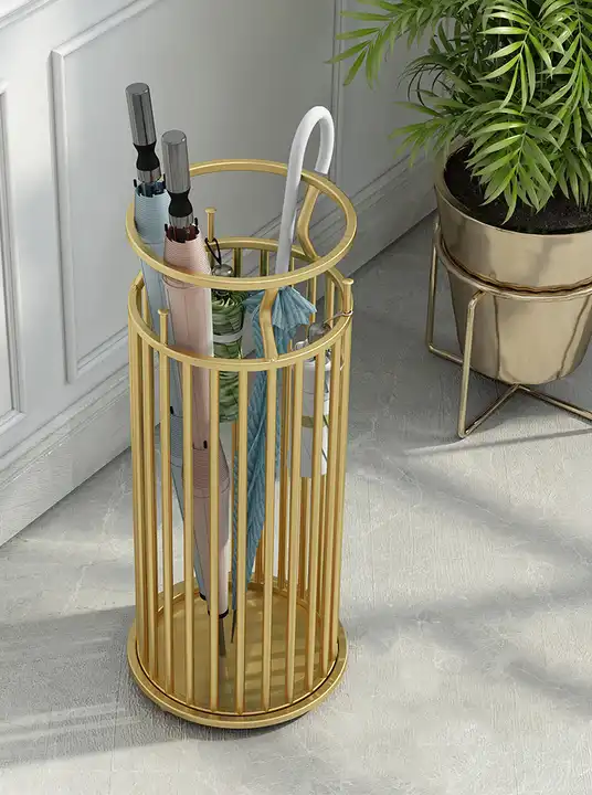 Metal Umbrella Holder Stand Large Entryway Decorative Metal Freestanding Umbrella Stand Rack Organizer