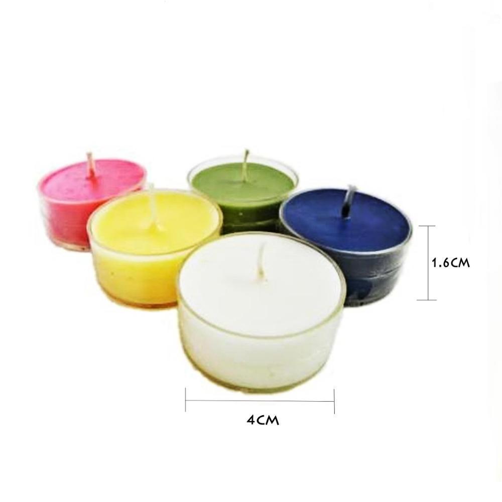 Pack of 48 Wholesale Handmade Daily Use PVC Shell Soy Wax Colorful Tealight Candle 4 hours Unscented Tealight Candle Gift Set