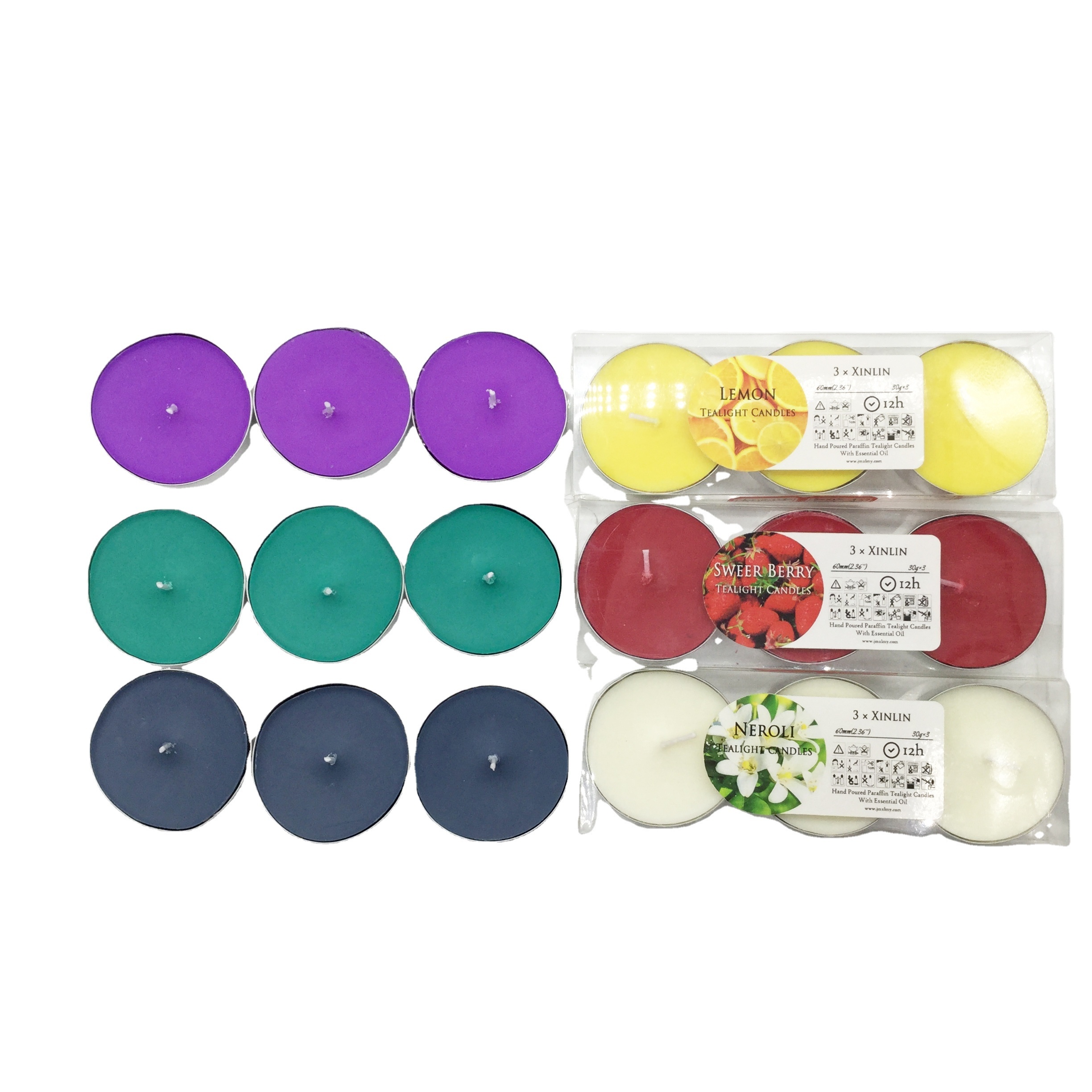 New Arrival Cheap Hot-selling Unscented Tealight Candles - 9 Hour Burn Time - Purple,Green,Black and White