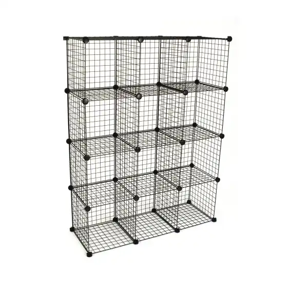 OEM & ODM 12 Cubes Closet Cabinet Metal Storage Wire Shelf Simple Stacking Racks