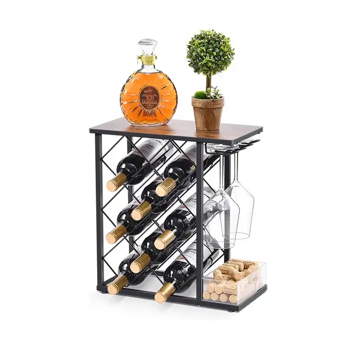 Free Standing Wine Bottle Holder Racks Countertop Storage Wall Wine Display Rack