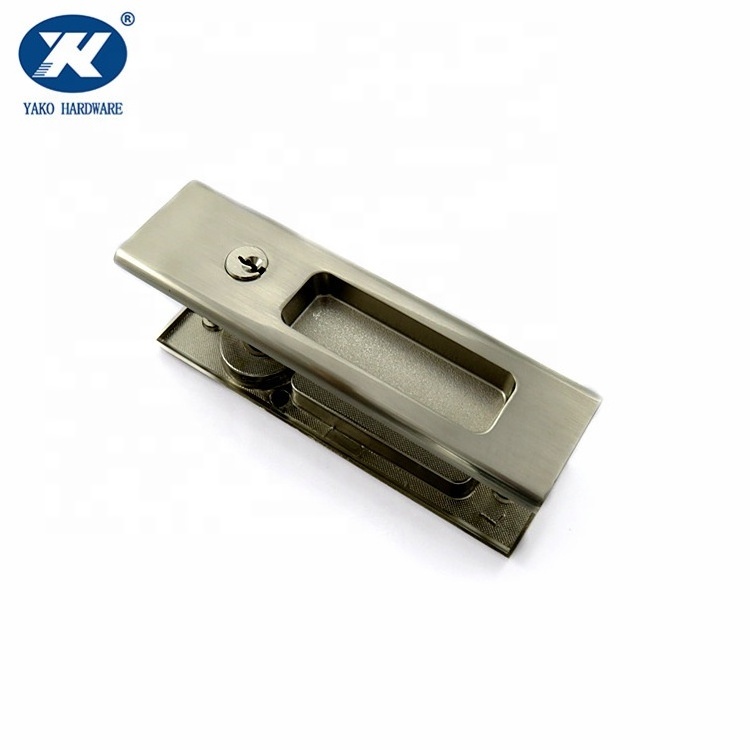 Sliding Door Lock Invisible Recessed Handle Latch Pocket Sliding Door Lock for Wood Furniture Hardware