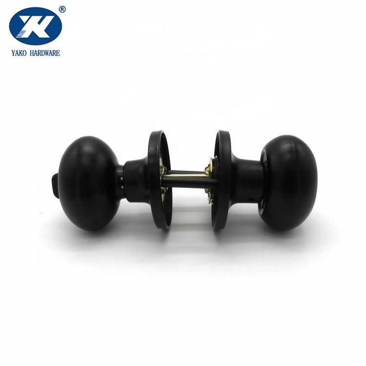 Round Ball Style Privacy Door Locks Flat Black Interior Door Knobs for Bedroom Bathroom Keyless Door Knobs with Lock