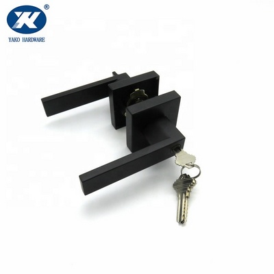 Split Passage Matt Black Door Lever + Mushroom Door Knob Handle Lock Set Interior