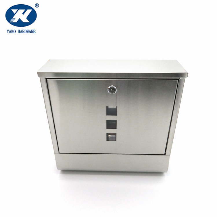 Stainless Steel Wall Mounted Mailbox With Newspaper Holder Commercial Mailbox  Waterproof Mailbox