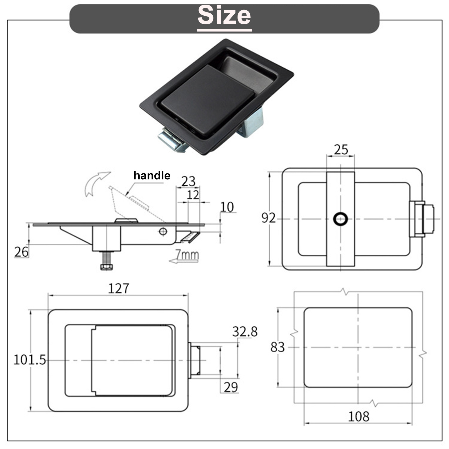 Stainless steel Industry Mechanical Equipment panel door switch Distribution Box Panel handle lock