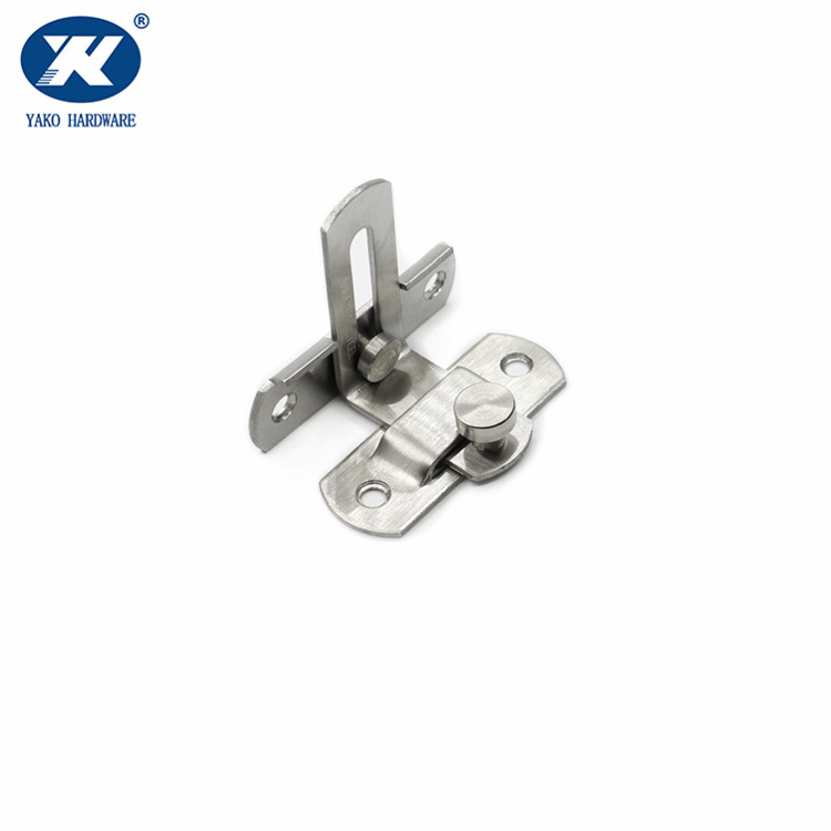 Angle Door Latch Buckle 90 Degree Stainless Steel Slide Bolt Door Safety Guard For Toilet Doors