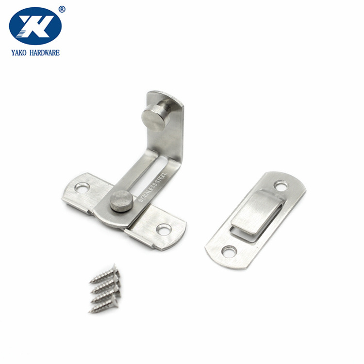 Angle Door Latch Buckle 90 Degree Stainless Steel Slide Bolt Door Safety Guard For Toilet Doors