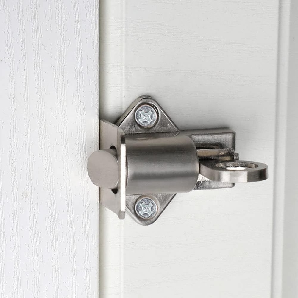 Stainless Steel Door Latch Lock Automatic Bolt Anti-Theft Spring Door Lock Security Gate Lock