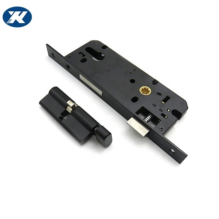 Commercial door black deadbolt door lock body mortise lock set